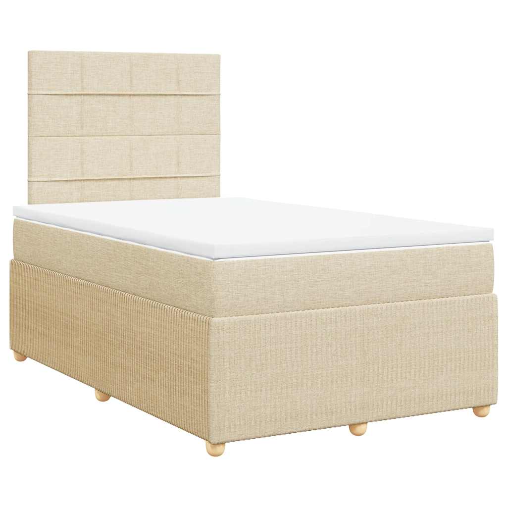 Κρεβάτι Boxspring με Στρώμα Κρεμ 120x190 εκ. Υφασμάτινο