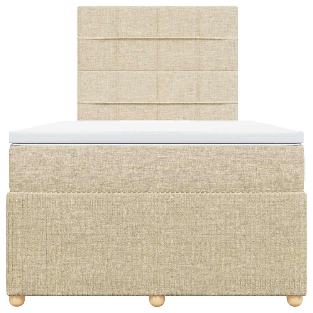 Κρεβάτι Boxspring με Στρώμα Κρεμ 120x190 εκ. Υφασμάτινο