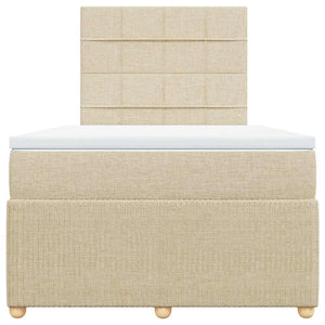 Κρεβάτι Boxspring με Στρώμα Κρεμ 120x190 εκ. Υφασμάτινο