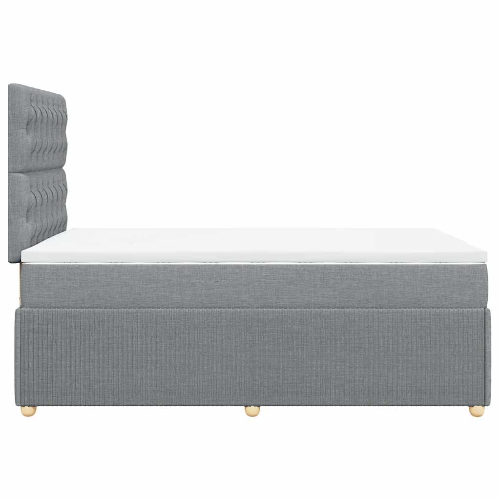 Κρεβάτι Boxspring με Στρώμα Ανοιχτό Γκρι 120x190 εκ. Υφασμάτινο - Pakobazaar