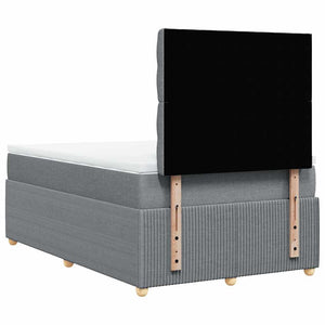 Κρεβάτι Boxspring με Στρώμα Ανοιχτό Γκρι 120x190 εκ. Υφασμάτινο - Pakobazaar