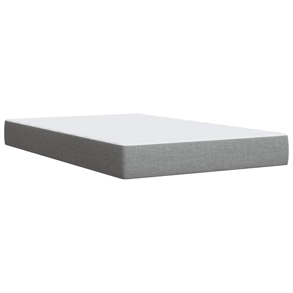 Κρεβάτι Boxspring με Στρώμα Ανοιχτό Γκρι 120x190 εκ. Υφασμάτινο - Pakobazaar