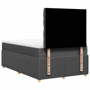 Κρεβάτι Boxspring με Στρώμα Σκούρο Γκρι 120x190 εκ Υφασμάτινο - Pakobazaar