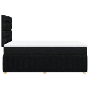 Κρεβάτι Boxspring με Στρώμα Μαύρο 120x190 εκ. Υφασμάτινο - Pakobazaar