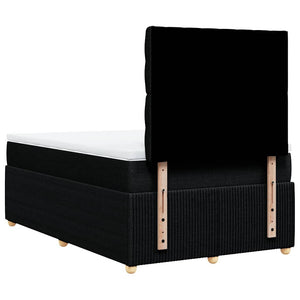 Κρεβάτι Boxspring με Στρώμα Μαύρο 120x190 εκ. Υφασμάτινο - Pakobazaar