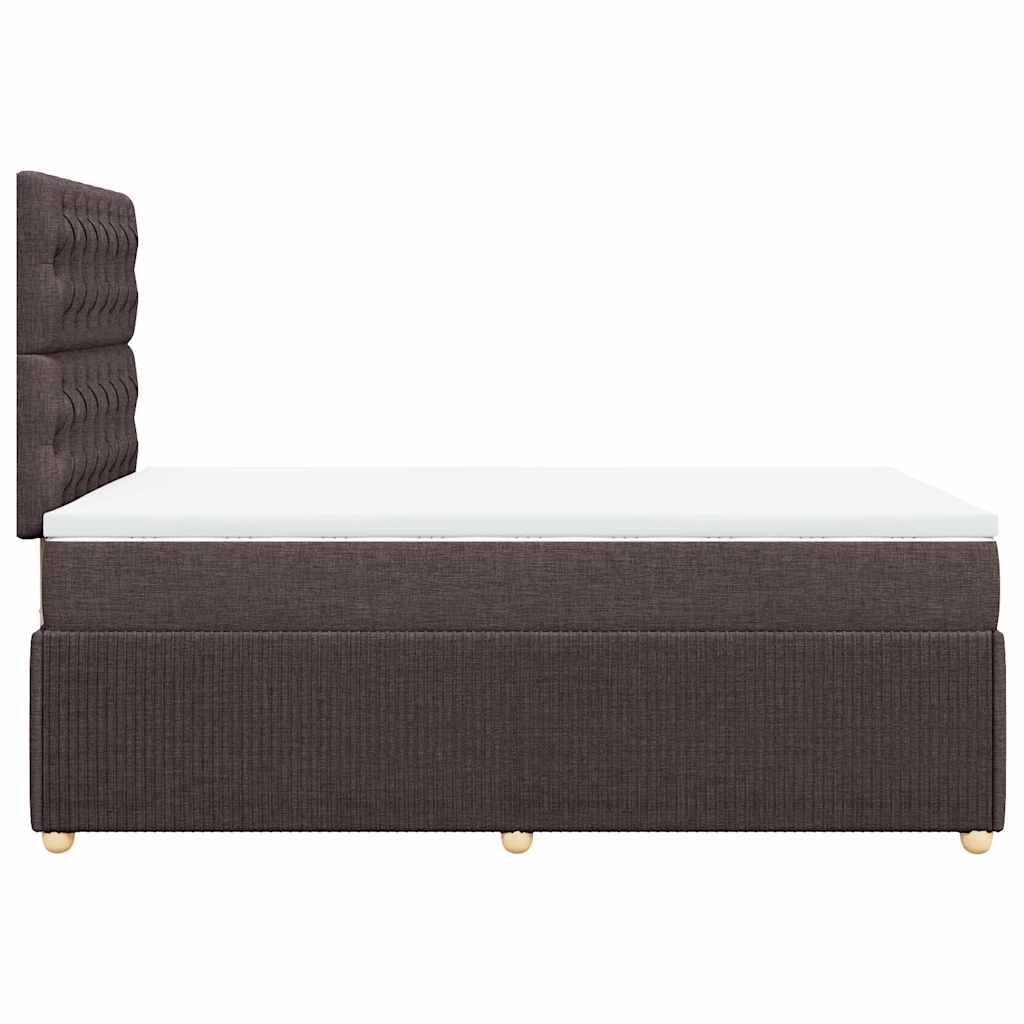 Κρεβάτι Boxspring με Στρώμα Σκούρο Καφέ 120x190 εκ Υφασμάτινο