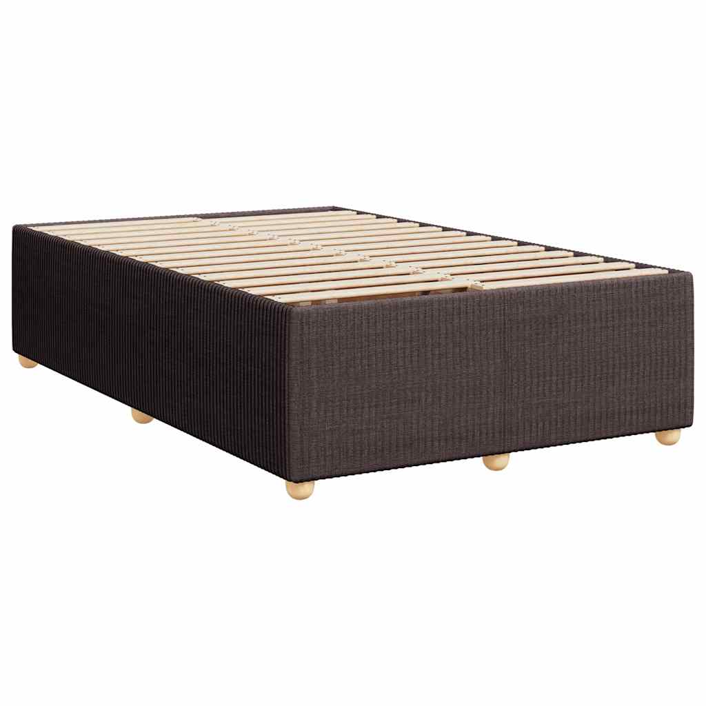 Κρεβάτι Boxspring με Στρώμα Σκούρο Καφέ 120x190 εκ Υφασμάτινο