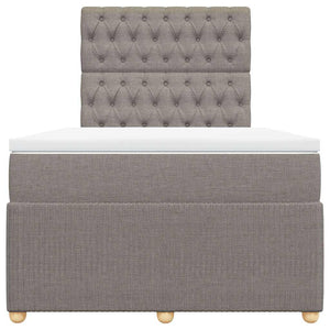 Κρεβάτι Boxspring με Στρώμα Taupe 120x190 εκ. Υφασμάτινο - Pakobazaar