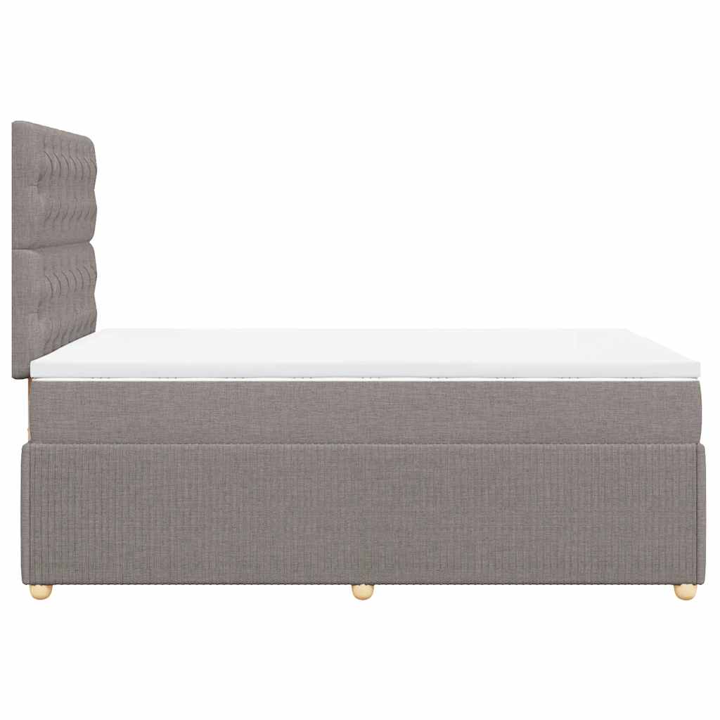 Κρεβάτι Boxspring με Στρώμα Taupe 120x190 εκ. Υφασμάτινο - Pakobazaar