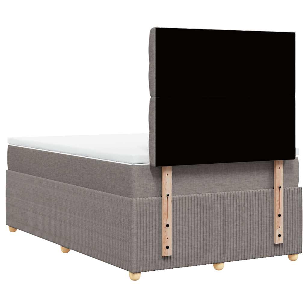 Κρεβάτι Boxspring με Στρώμα Taupe 120x190 εκ. Υφασμάτινο - Pakobazaar