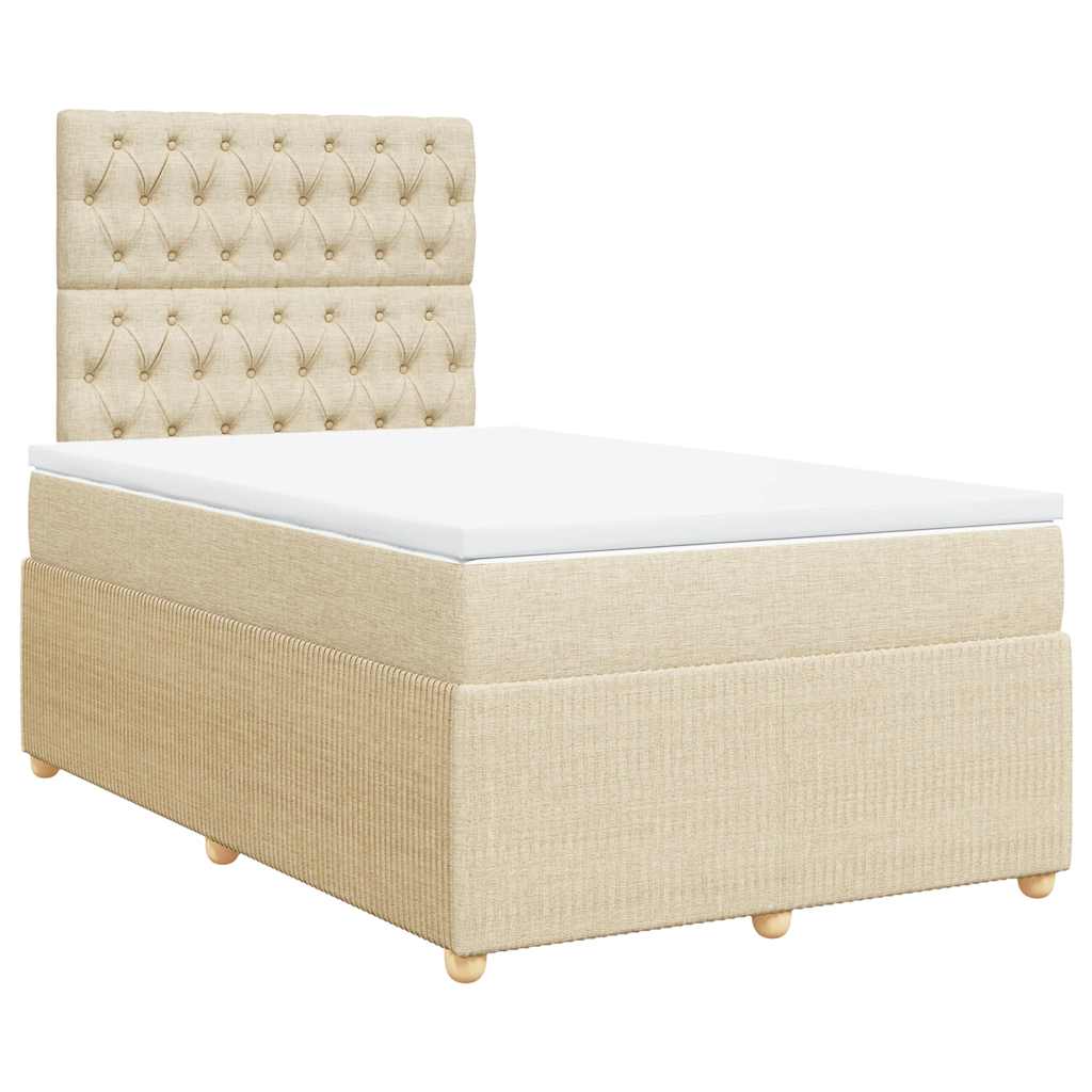 Κρεβάτι Boxspring με Στρώμα Κρεμ 120x190 εκ. Υφασμάτινο