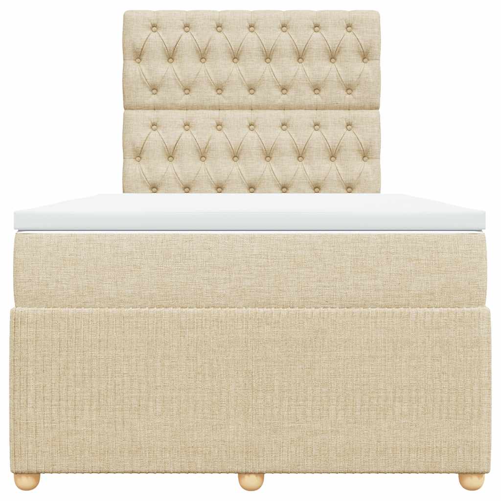 Κρεβάτι Boxspring με Στρώμα Κρεμ 120x190 εκ. Υφασμάτινο