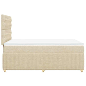 Κρεβάτι Boxspring με Στρώμα Κρεμ 120x190 εκ. Υφασμάτινο