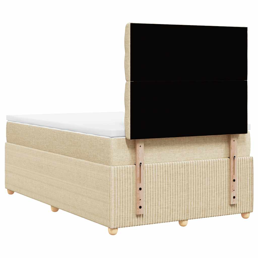 Κρεβάτι Boxspring με Στρώμα Κρεμ 120x190 εκ. Υφασμάτινο
