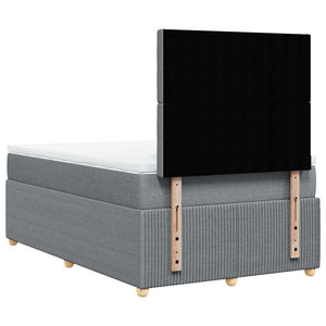 Κρεβάτι Boxspring με Στρώμα Ανοιχτό Γκρι 120x190 εκ. Υφασμάτινο - Pakobazaar