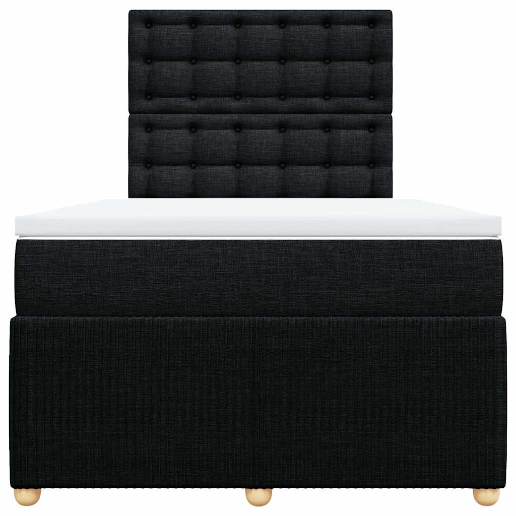 Κρεβάτι Boxspring με Στρώμα Μαύρο 120x190 εκ. Υφασμάτινο - Pakobazaar