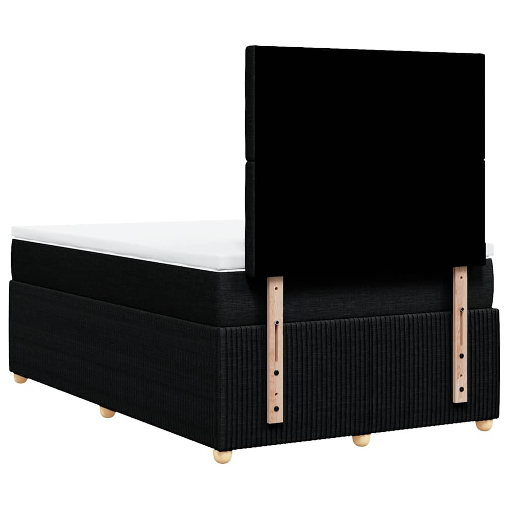 Κρεβάτι Boxspring με Στρώμα Μαύρο 120x190 εκ. Υφασμάτινο - Pakobazaar