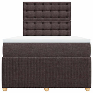 Κρεβάτι Boxspring με Στρώμα Σκούρο Καφέ 120x190 εκ Υφασμάτινο