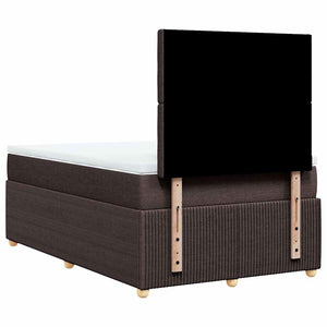Κρεβάτι Boxspring με Στρώμα Σκούρο Καφέ 120x190 εκ Υφασμάτινο