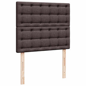 Κρεβάτι Boxspring με Στρώμα Σκούρο Καφέ 120x190 εκ Υφασμάτινο