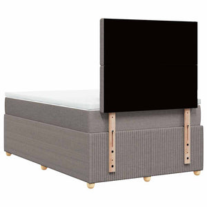 Κρεβάτι Boxspring με Στρώμα Taupe 120x190 εκ. Υφασμάτινο