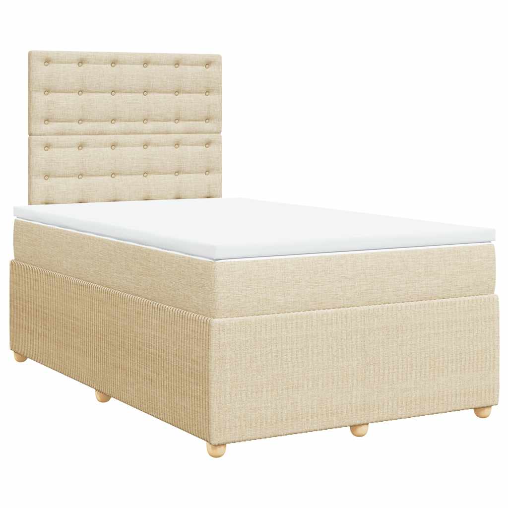 Κρεβάτι Boxspring με Στρώμα Κρεμ 120x190 εκ. Υφασμάτινο