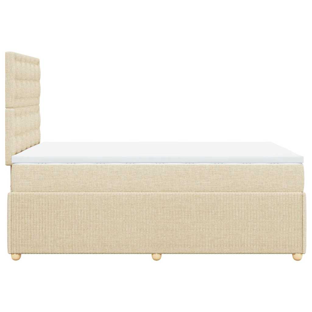 Κρεβάτι Boxspring με Στρώμα Κρεμ 120x190 εκ. Υφασμάτινο