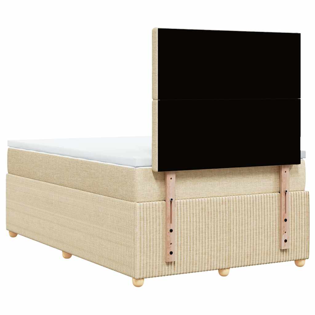 Κρεβάτι Boxspring με Στρώμα Κρεμ 120x190 εκ. Υφασμάτινο
