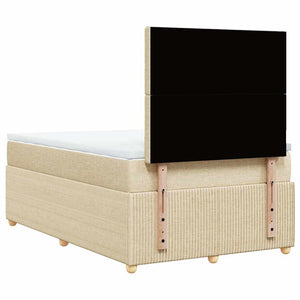 Κρεβάτι Boxspring με Στρώμα Κρεμ 120x190 εκ. Υφασμάτινο
