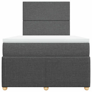 Κρεβάτι Boxspring με Στρώμα Σκούρο Γκρι 120x200 εκ. Υφασμάτινο - Pakobazaar