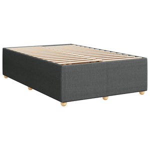 Κρεβάτι Boxspring με Στρώμα Σκούρο Γκρι 120x200 εκ. Υφασμάτινο - Pakobazaar