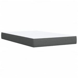 Κρεβάτι Boxspring με Στρώμα Σκούρο Γκρι 120x200 εκ. Υφασμάτινο - Pakobazaar