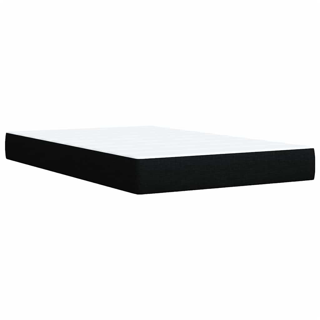 Κρεβάτι Boxspring με Στρώμα Μαύρο 120x200 εκ. Υφασμάτινο - Pakobazaar