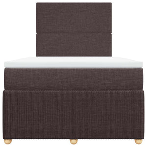 Κρεβάτι Boxspring με Στρώμα Σκούρο Καφέ 120x200 εκ. Υφασμάτινο - Pakobazaar