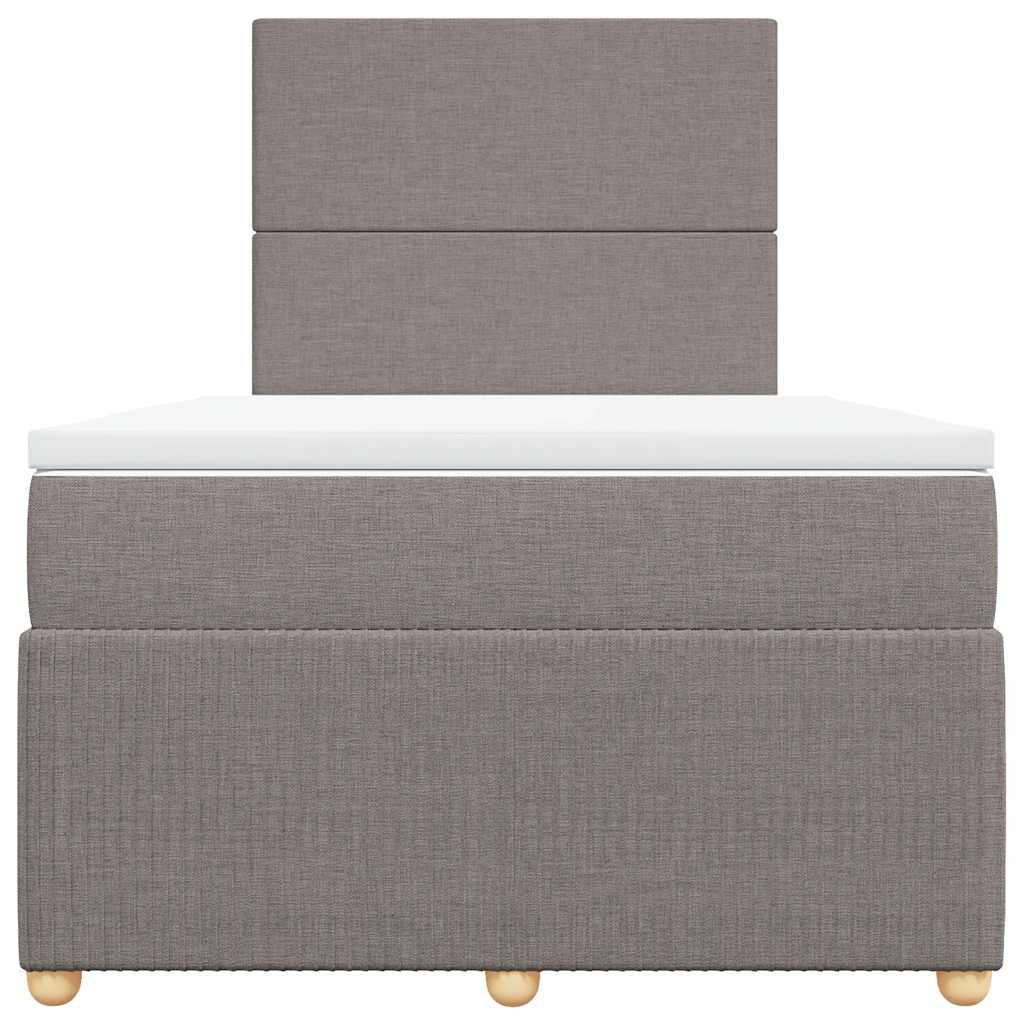Κρεβάτι Boxspring με Στρώμα Taupe 120x200 εκ. Υφασμάτινο - Pakobazaar