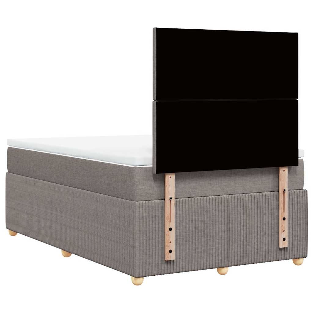 Κρεβάτι Boxspring με Στρώμα Taupe 120x200 εκ. Υφασμάτινο - Pakobazaar
