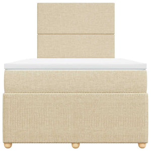 Κρεβάτι Boxspring με Στρώμα Κρεμ 120x200 εκ. Υφασμάτινο