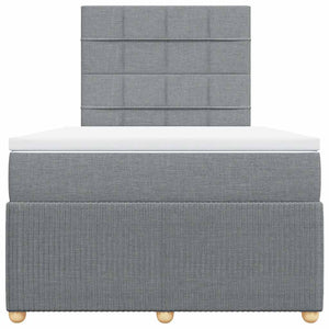 Κρεβάτι Boxspring με Στρώμα Ανοιχτό Γκρι 120x200 εκ. Υφασμάτινο - Pakobazaar
