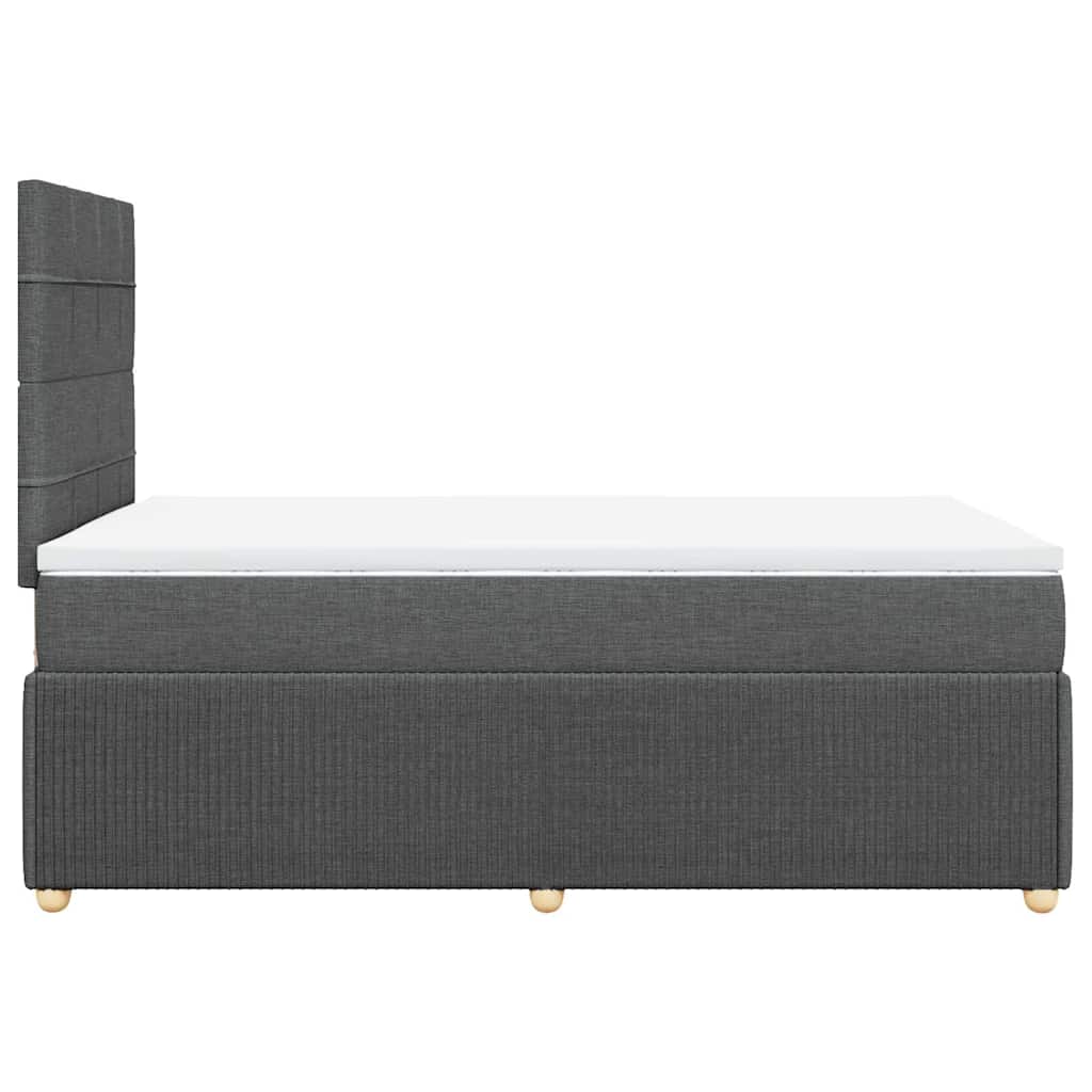 Κρεβάτι Boxspring με Στρώμα Σκούρο Γκρι 120x200 εκ. Υφασμάτινο - Pakobazaar