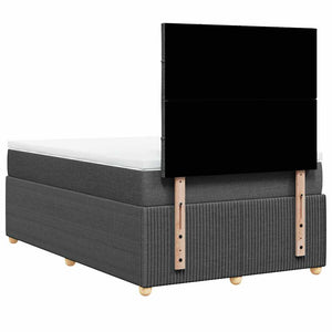 Κρεβάτι Boxspring με Στρώμα Σκούρο Γκρι 120x200 εκ. Υφασμάτινο - Pakobazaar