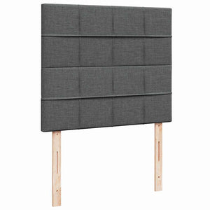 Κρεβάτι Boxspring με Στρώμα Σκούρο Γκρι 120x200 εκ. Υφασμάτινο - Pakobazaar