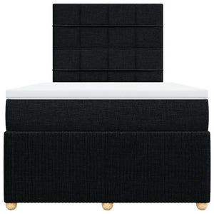 Κρεβάτι Boxspring με Στρώμα Μαύρο 120x200 εκ. Υφασμάτινο - Pakobazaar
