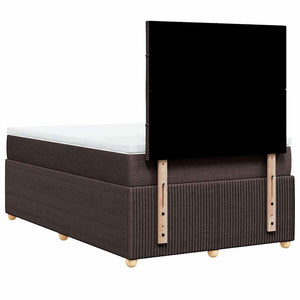 Κρεβάτι Boxspring με Στρώμα Σκούρο Καφέ 120x200 εκ. Υφασμάτινο - Pakobazaar