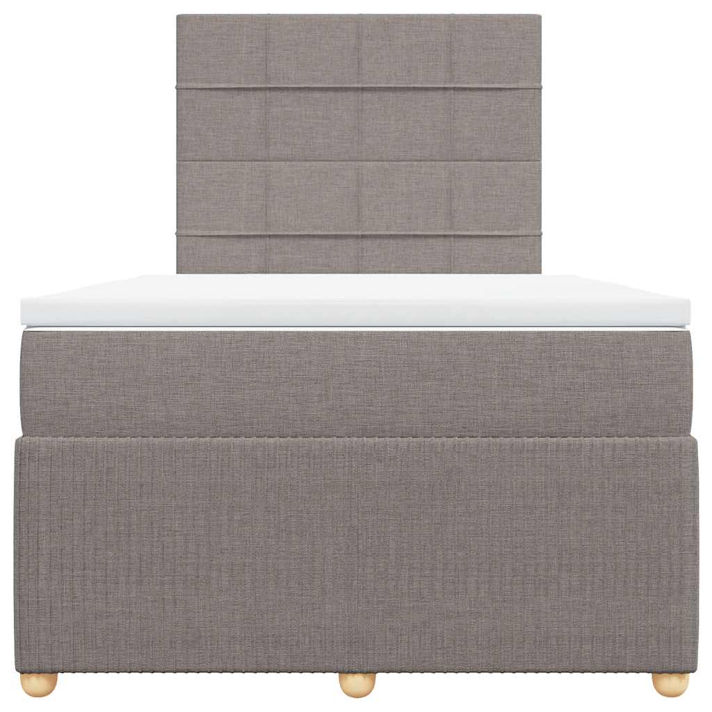 Κρεβάτι Boxspring με Στρώμα Taupe 120x200 εκ. Υφασμάτινο - Pakobazaar