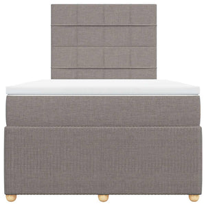 Κρεβάτι Boxspring με Στρώμα Taupe 120x200 εκ. Υφασμάτινο - Pakobazaar
