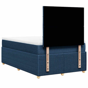 Κρεβάτι Boxspring με Στρώμα Μπλε 120x200 εκ. Υφασμάτινο