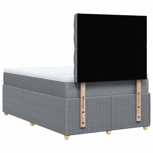 Κρεβάτι Boxspring με Στρώμα Ανοιχτό Γκρι 120x200 εκ. Υφασμάτινο - Pakobazaar