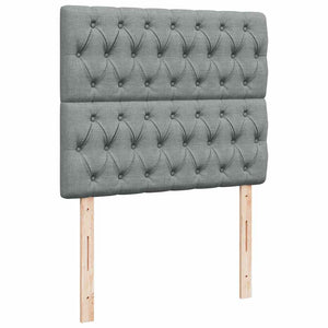 Κρεβάτι Boxspring με Στρώμα Ανοιχτό Γκρι 120x200 εκ. Υφασμάτινο - Pakobazaar