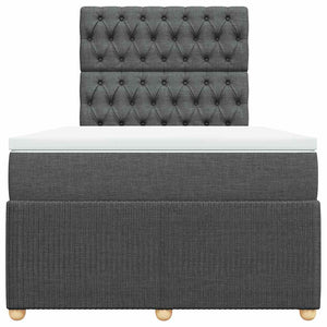 Κρεβάτι Boxspring με Στρώμα Σκούρο Γκρι 120x200 εκ. Υφασμάτινο - Pakobazaar