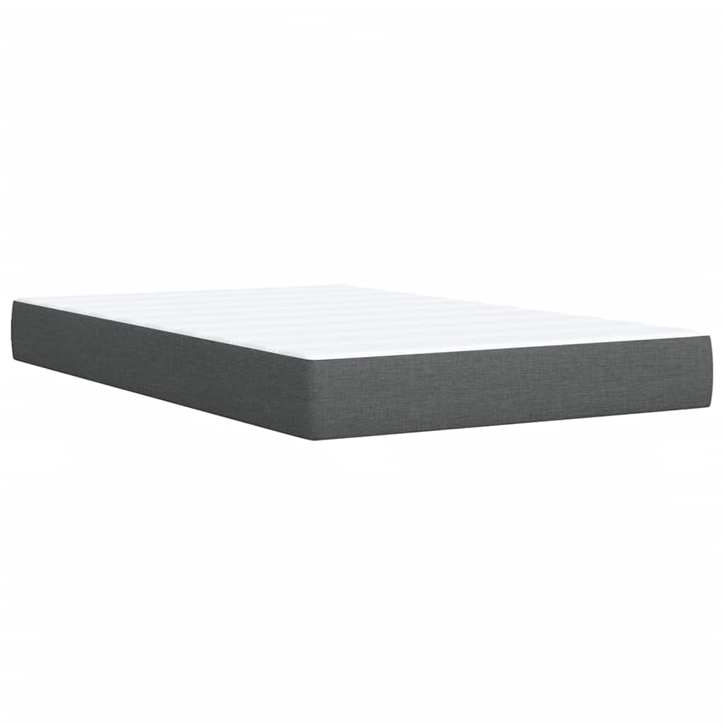 Κρεβάτι Boxspring με Στρώμα Σκούρο Γκρι 120x200 εκ. Υφασμάτινο - Pakobazaar